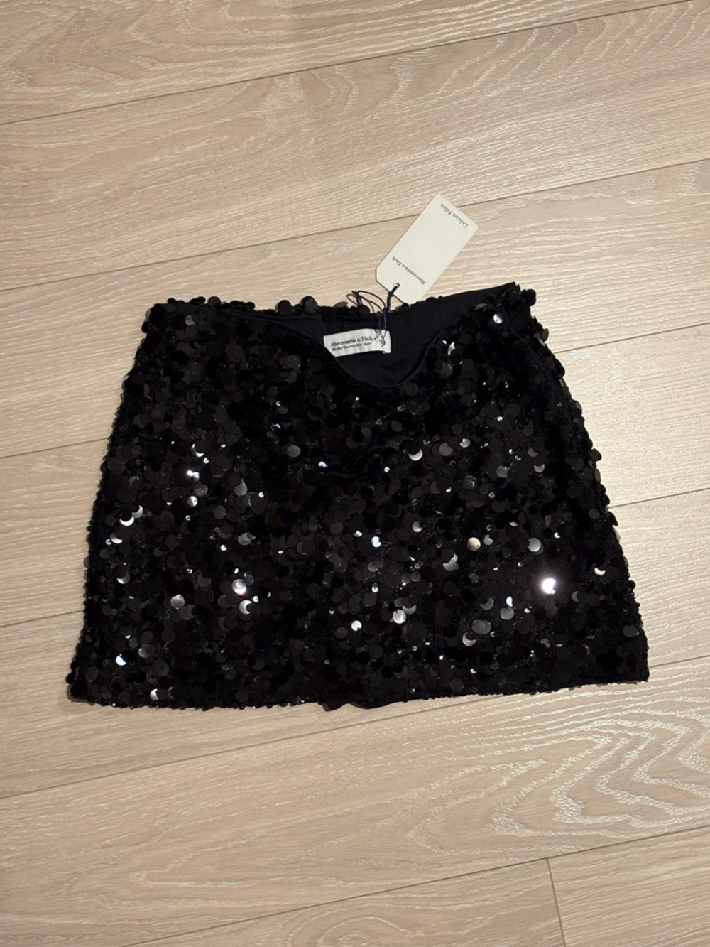Sequin Mini Skirt - Black NWT A&F